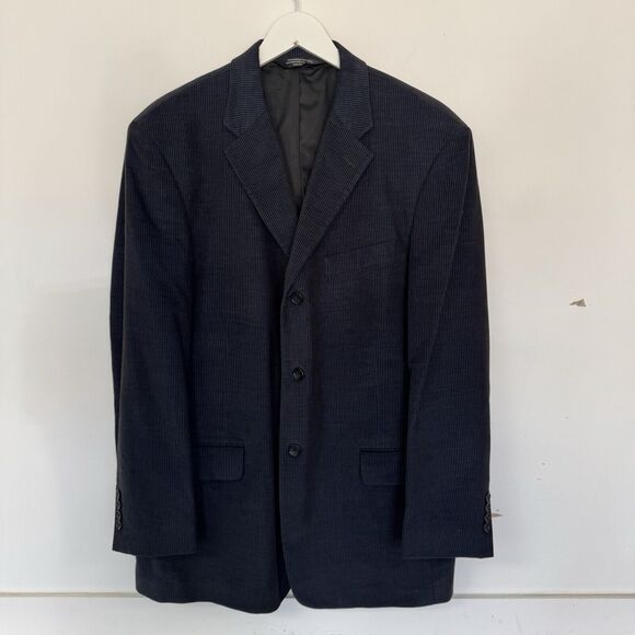 Perry Ellis Sport Coat Blazer Navy Corduroy Suit Jacket Cotton 42 Regular - Picture 2 of 16